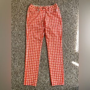 HONMA plaid golf Pants Orange white Super Lightweight Women's S nWOT